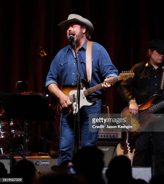 Randy Houser perfroms during the Keith Gattis Tribute Show at Brooklyn Bowl Nashville on November 28, 2023 in Nashville, Tennessee.