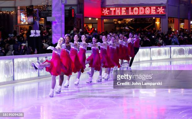 The Skyliners skate during the 2023 Bryant Park tree lighting ceremony on November 28, 2023 in New York City.