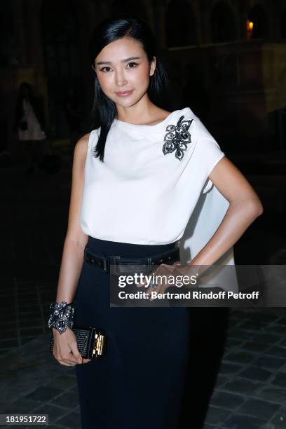 Yao Xing Tong arriving at Lanvin show as part of the Paris Fashion Week Womenswear Spring/Summer 2014, held at 'Ecole des beaux Arts' on September...