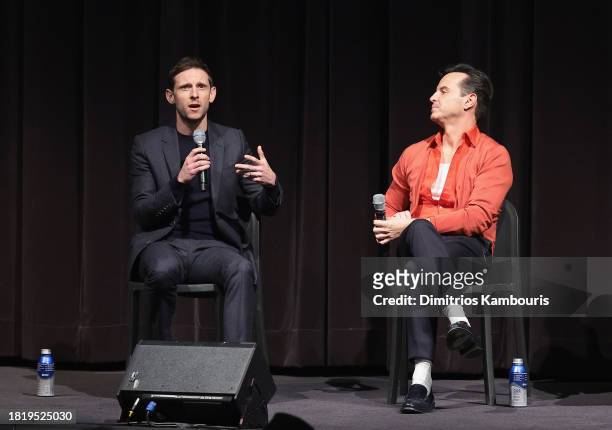 Jamie Bell and Andrew Scott attend "All Of Us Strangers" MoMA The Contenders 2023 Screening at Museum of Modern Art on November 28, 2023 in New York...