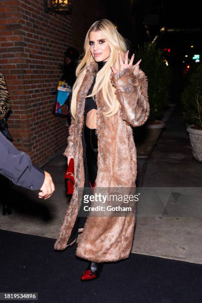 Jessica Simpson is seen in the East Village on November 28, 2023 in New York City.