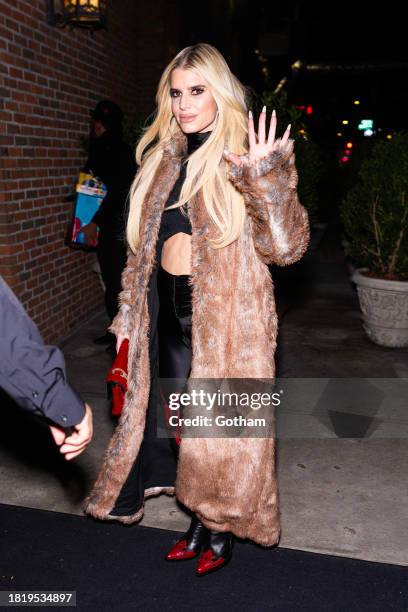 Jessica Simpson is seen in the East Village on November 28, 2023 in New York City.