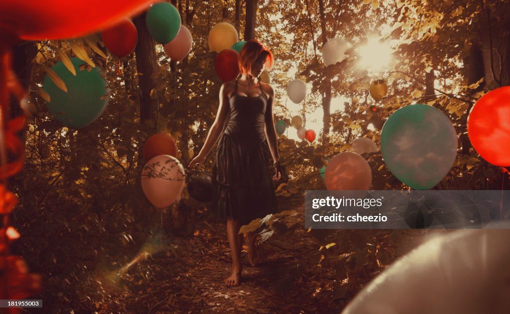 Walking in the balloon woods