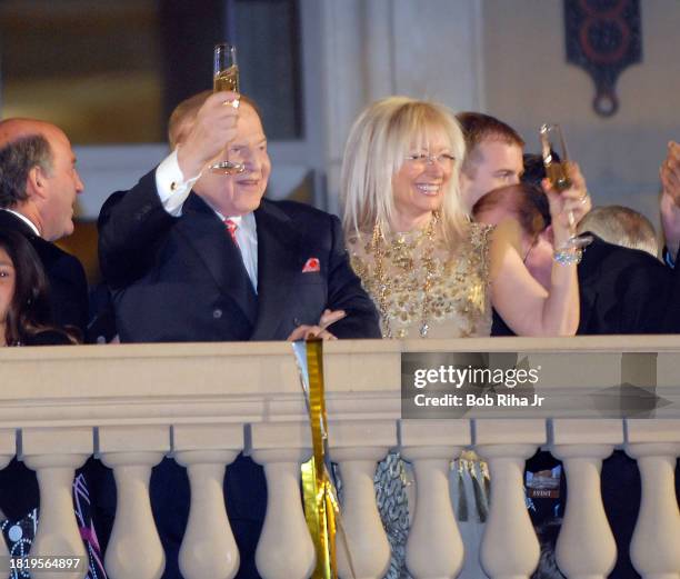 The Palazzo and Venetian Hotel Chairman Sheldon Adelson and his wife Dr. Miriam Adelson celebrate during Grand Opening at The Palazzo Las Vegas,...