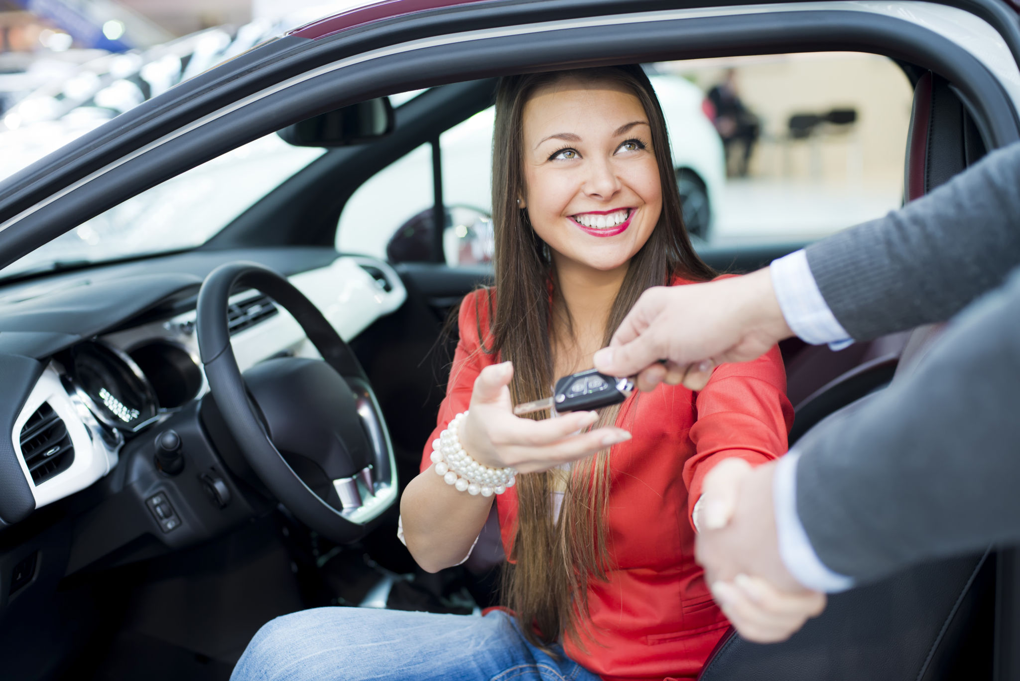 woman just buy a new car woman just buy a new car