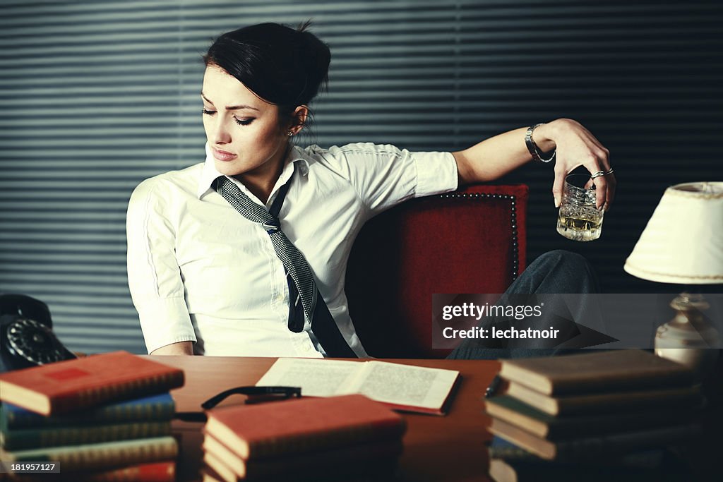 Woman writer seeking inspiration