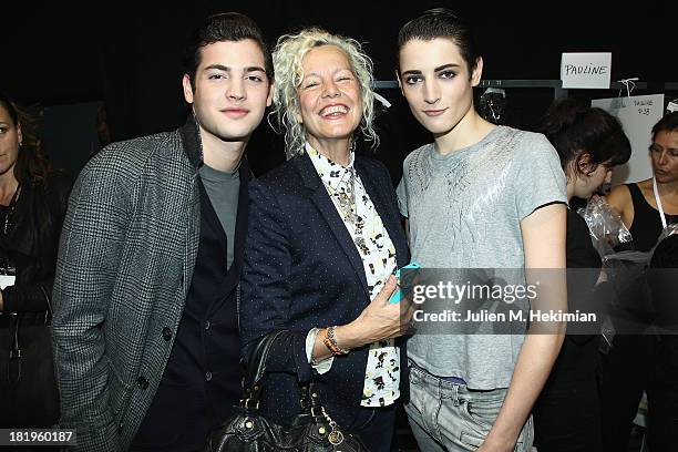 Peter Brant, Ellen Von Unwerth and Harry Brant attend the IRFE show as part of the Paris Fashion Week Womenswear Spring/Summer 2014 on September 26,...