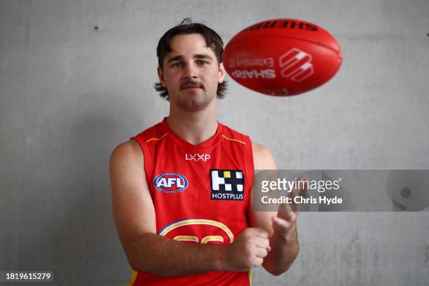 Will Rowlands poses during a Gold Coast Suns AFL media opportunity at Heritage Bank Stadium on November 29, 2023 in Gold Coast, Australia.