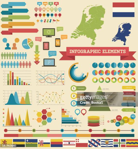 infographic elements-netherlands - zeeland netherlands stock illustrations