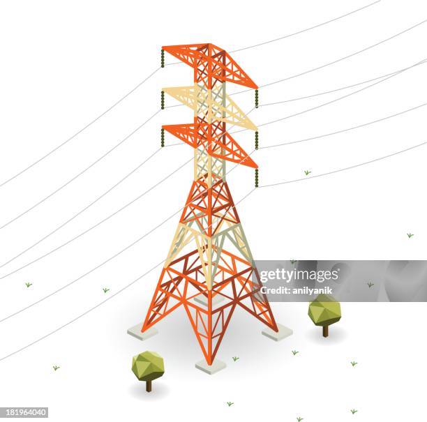 electricity pylon - steel cable 幅插畫檔、美工圖案、卡通及圖標