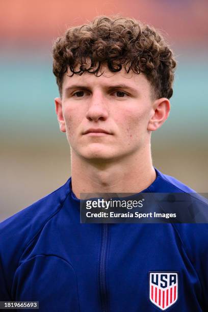Aiden Harangi of United States getting into the field during FIFA U-17 World Cup Round of 16 match between Germany and USA at Si Jalak Harupat...
