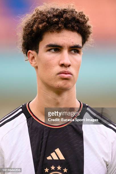 Noah Darvich of Germany during FIFA U-17 World Cup Round of 16 match between Germany and USA at Si Jalak Harupat Stadium on November 21, 2023 in...