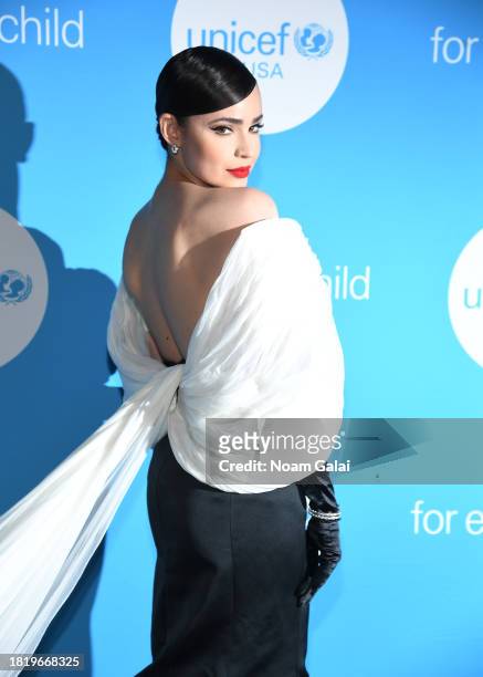 Sofia Carson attends The UNICEF Gala at Cipriani Wall St. On November 28, 2023 in New York City.