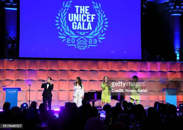 Wren Rivera, Shoba Narayan, Stephanie Torns, and Nasia Thomas perform onstage during The UNICEF Gala at Cipriani Wall St. On November 28, 2023 in New...