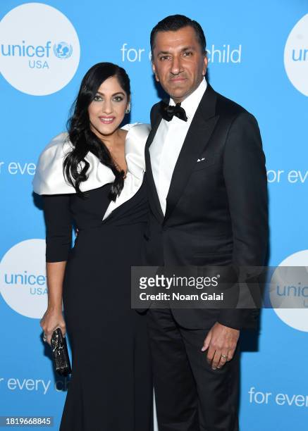 Sippi Khurana and Ajay Khurana attend The UNICEF Gala at Cipriani Wall St. On November 28, 2023 in New York City.