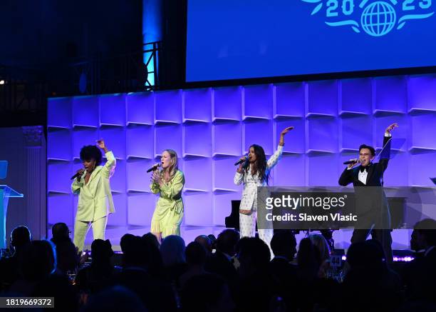 Nasia Thomas Stephanie Torns, Shoba Narayan, and Wren Rivera perform onstage during The UNICEF Gala at Cipriani Wall St. On November 28, 2023 in New...
