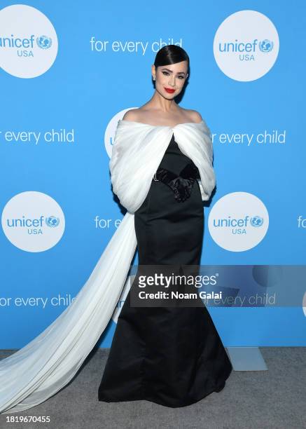 Sofia Carson attends The UNICEF Gala at Cipriani Wall St. On November 28, 2023 in New York City.