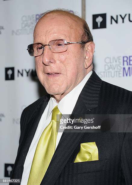 Clive Davis attends the Clive Davis Institute Of Recorded Music 10th Anniversary Party at Gallow Green at the McKittrick Hotel on September 26, 2013...