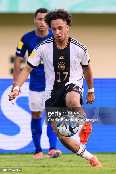 Eric Da Silva Moreira of Germany controls the ball during FIFA U-17 World Cup Round of 16 match between Germany and USA at Si Jalak Harupat Stadium...
