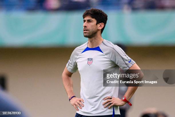United States Assistant Coach Danny Cepero during FIFA U-17 World Cup Round of 16 match between Germany and USA at Si Jalak Harupat Stadium on...