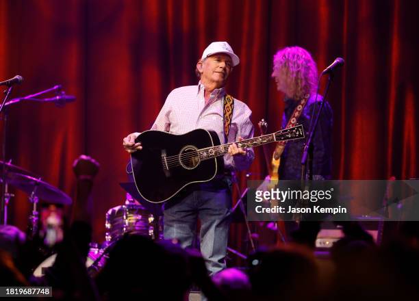 George Strait performs during the Keith Gattis Tribute Show at Brooklyn Bowl Nashville on November 28, 2023 in Nashville, Tennessee.
