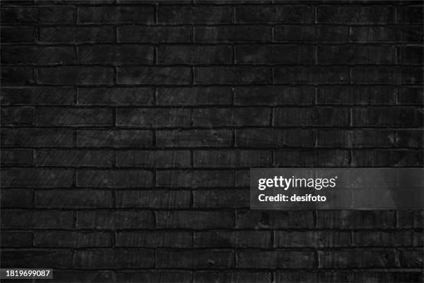 ilustrações de stock, clip art, desenhos animados e ícones de whitewashed or painted textured rustic empty blank horizontal black coloured vector backgrounds with brick wall pattern or design all over - parede de tijolo