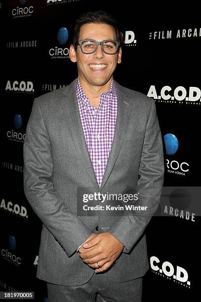 Writer/director Stu Zicherman attends the premiere of the Film Arcade's "A.C.O.D." at the Landmark Theater on September 26, 2013 in Los Angeles,...