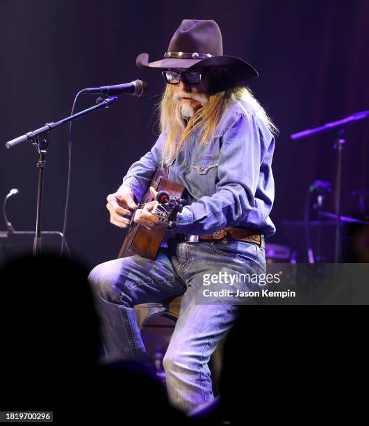 Dean Dillon performs during the Keith Gattis Tribute Show at Brooklyn Bowl Nashville on November 28, 2023 in Nashville, Tennessee.