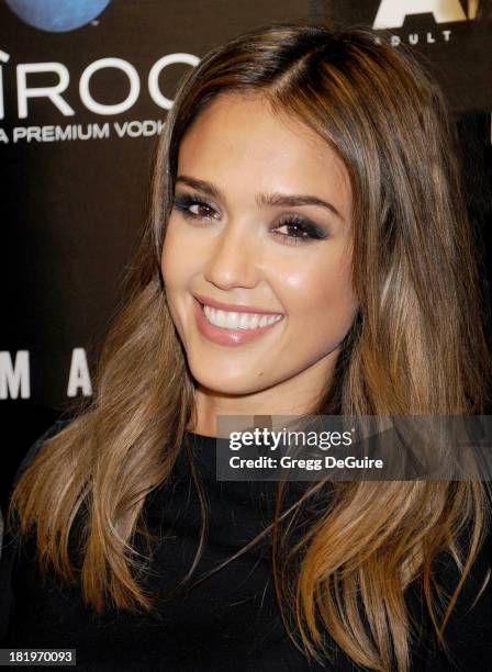 Actress Jessica Alba arrives at the Los Angeles premiere of "A.C.O.D." at the Landmark Theater on September 26, 2013 in Los Angeles, California.