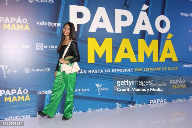 Jennifer Trejo poses for photos during 'Papá o Mamá' Film Red Carpet at Cinepolis Plaza Carso on November 28, 2023 in Mexico City, Mexico.