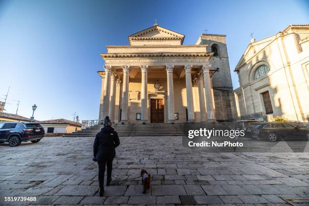 The Basilica di San Marino, in San Marino, San Marino, on November 23, 2023. San Marino, officially the Republic of San Marino is an European...