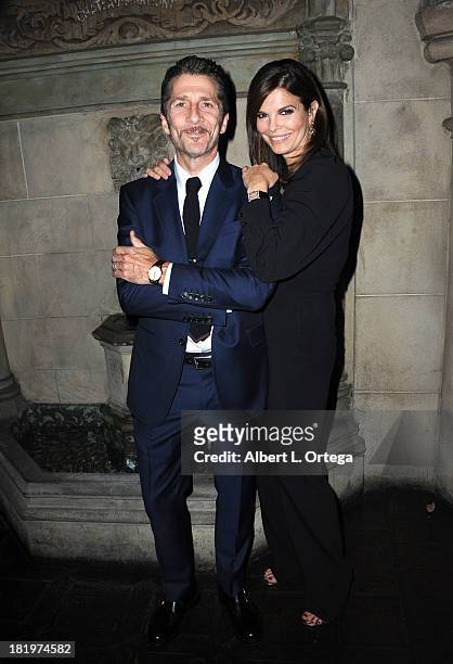 Actor/director Leland Orser and actress Jeanne Tripplehorn attend C Magazine Dinner And Reception Celebrating Leland Orser's "Morning" held at...