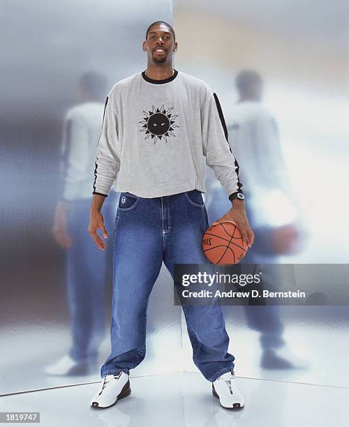 Portrait of Nene Hilario of the Denver Nuggets during ALL-STAR Weekend on February 7, 2003 in Atlanta, Georgia. NOTE TO USER: User expressly...