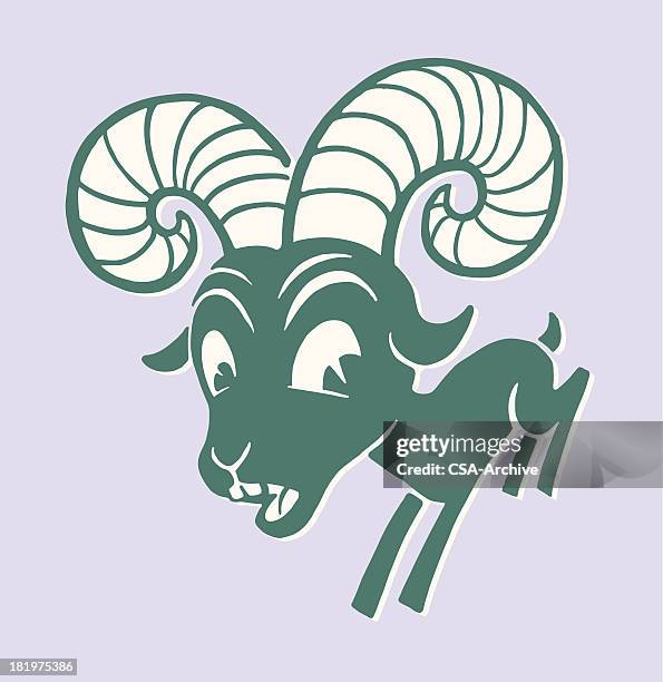 ram with large horns - ram stock illustrations
