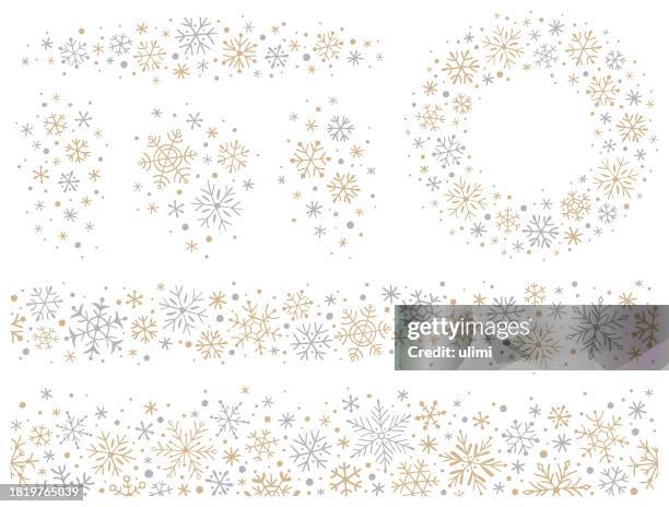 stockillustraties, clipart, cartoons en iconen met snowflakes - straight