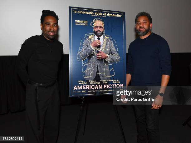 Ray Cornelius and Jermaine Johnson attend the African American Film Critics Association special screening of "American Fiction" at AMC Madison Yards...
