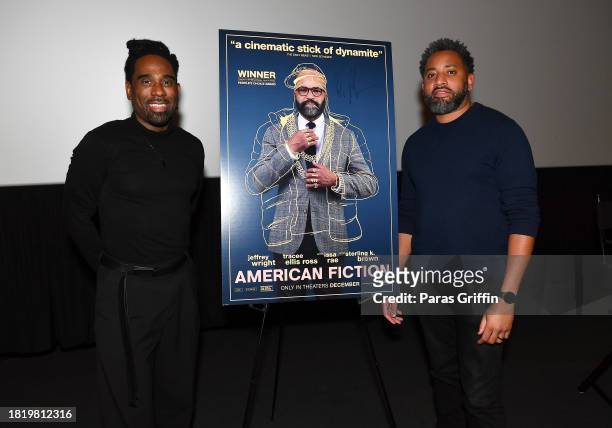 Ray Cornelius and Jermaine Johnson attend the African American Film Critics Association special screening of "American Fiction" at AMC Madison Yards...