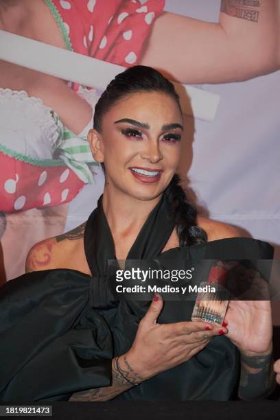 Yered Licona, of Wander Lovers, is seen during a press conference for `Wanders´ perfumeat Teatro Centenario Coyoacan on November 28, 2023 in Mexico...