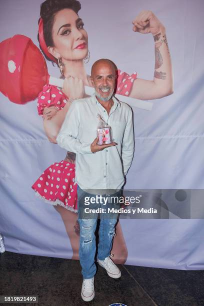 Radames de Jesús is seen during a press conference for `Wanders´ perfumeat Teatro Centenario Coyoacan on November 28, 2023 in Mexico City, Mexico.