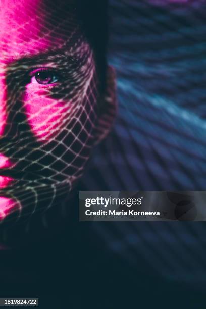 biometric identification. metaverse technology concepts. - change perception stock pictures, royalty-free photos & images