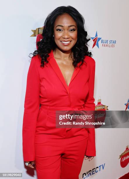 Tatyana Ali attends a Holiday Celebration with the Stars of "It's A Wonderful Lifetime", joining together to honor military spouses with Blue Star...