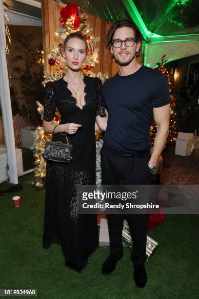 Adriana Čerňanová and Adam Senn attend a Holiday Celebration with the Stars of "It's A Wonderful Lifetime", joining together to honor military...