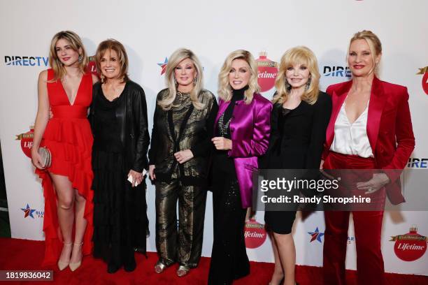 Taylor Ann Thompson, Linda Gray, Morgan Fairchild, Donna Mills, Loni Anderson and Nicollette Sheridan attend a Holiday Celebration with the Stars of...