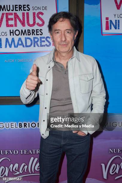 Roberto Gomez Fernandez poses for a photo on the red carpet for the play "Las Mujeres son de Venus" at Nuevo Teatro Versalles on November 28, 2023 in...