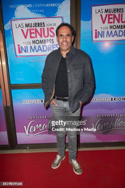 Israel Jaitovich poses for a photo on the red carpet for the play "Las Mujeres son de Venus" at Nuevo Teatro Versalles on November 28, 2023 in Mexico...