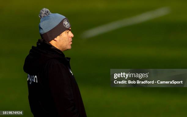 Bath Rugby's Head Coach Johann van Graan during the Gallagher Premiership Rugby match between Bath Rugby and Exeter Chiefs at The Recreation Ground...