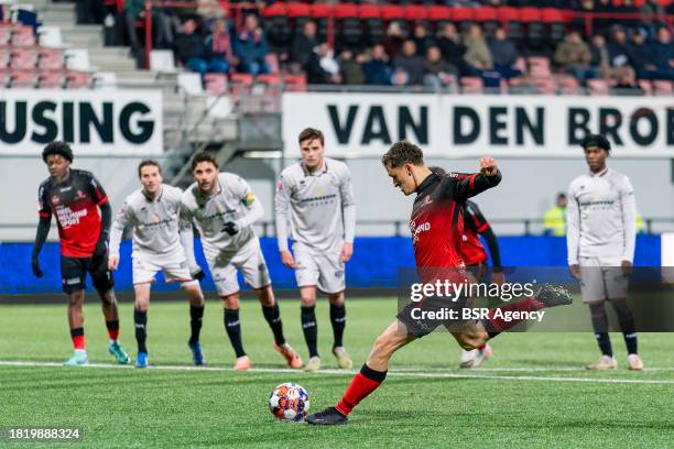 Martijn Kaars of Helmond Sport celebrates after scoring the team's third goal during the Dutch Keuken Kampioen Divisie match between Helmond Sport...