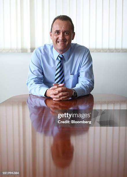 Daemmon Reeve, chief executive officer of Treatt Plc, poses for a photograph at the company's flavoring and fragrances factory in Bury St Edmunds,...