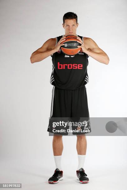 Casey Jacobsen, #23 of Brose Baskets Bamberg poses during the Brose Baskets Bamberg 2013/14 Turkish Airlines Euroleague Basketball Media Day Session...