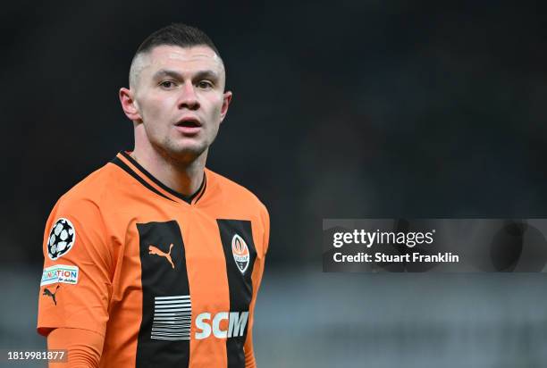 Oleksandr Zubkov of Shakhtar in action during the UEFA Champions League match between Shakhtar Donetsk and Royal Antwerp at Volksparkstadion on...